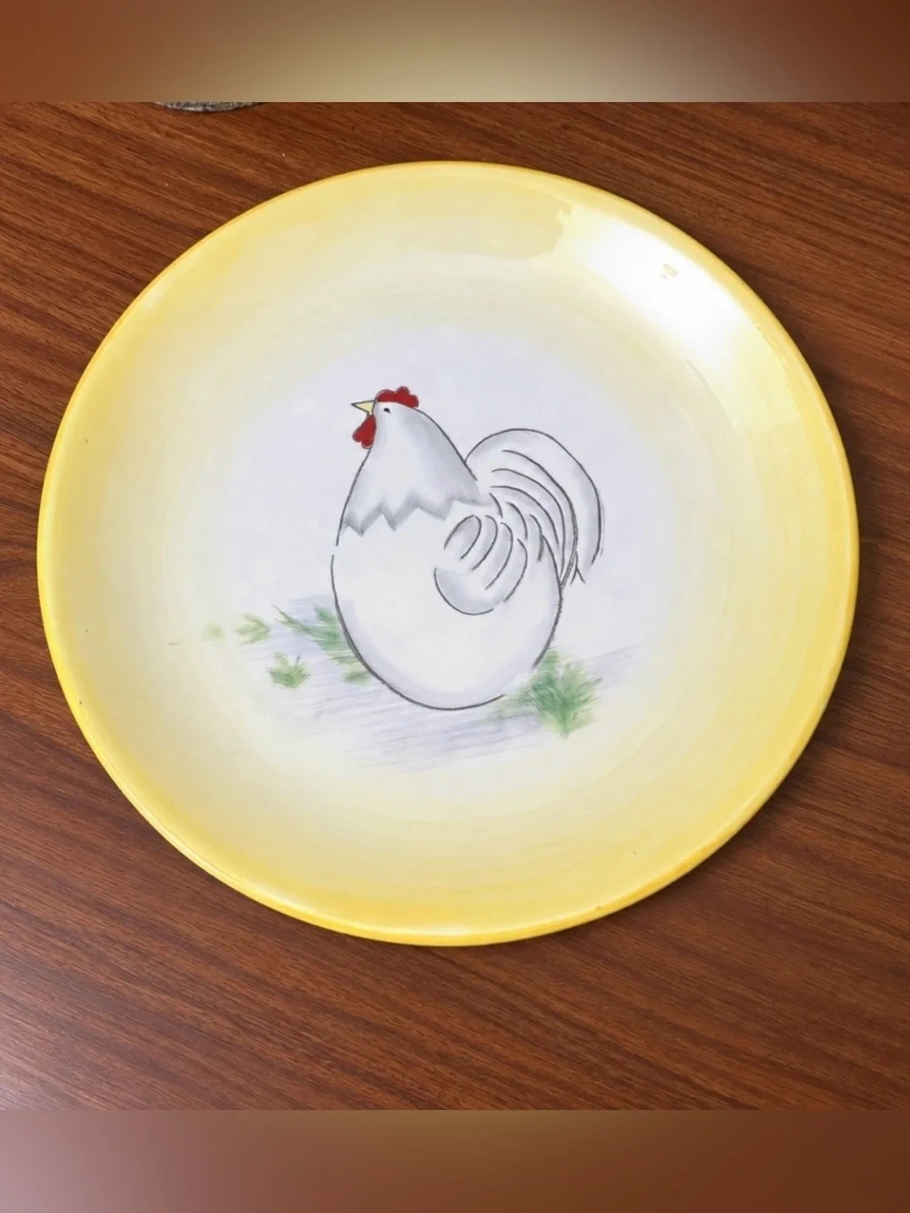 HARRY & DAVID VINTAGE ROOSTER HEN PLATE COLLECTIBLE FARMHOUSE COTTAGECORE DECOR